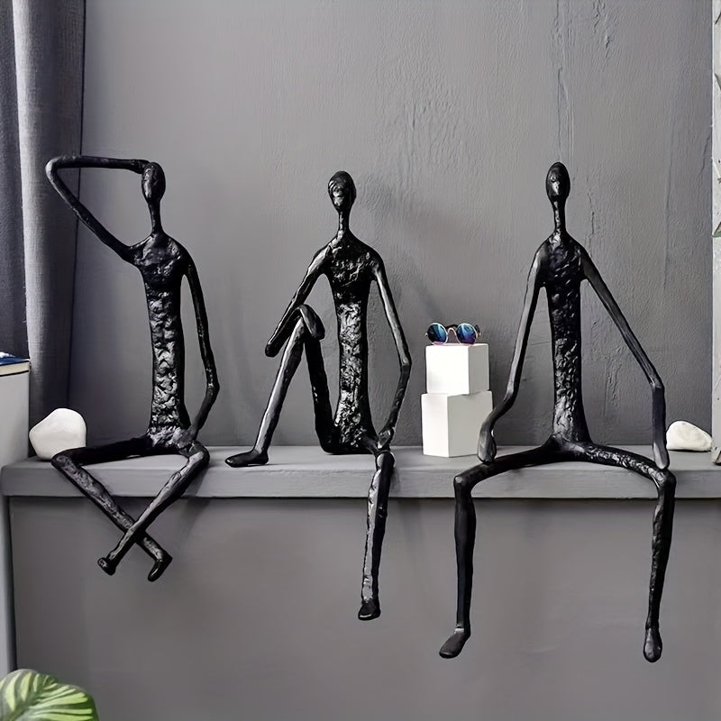 Cast Iron Abstract Figure Sculpture in Various Poses