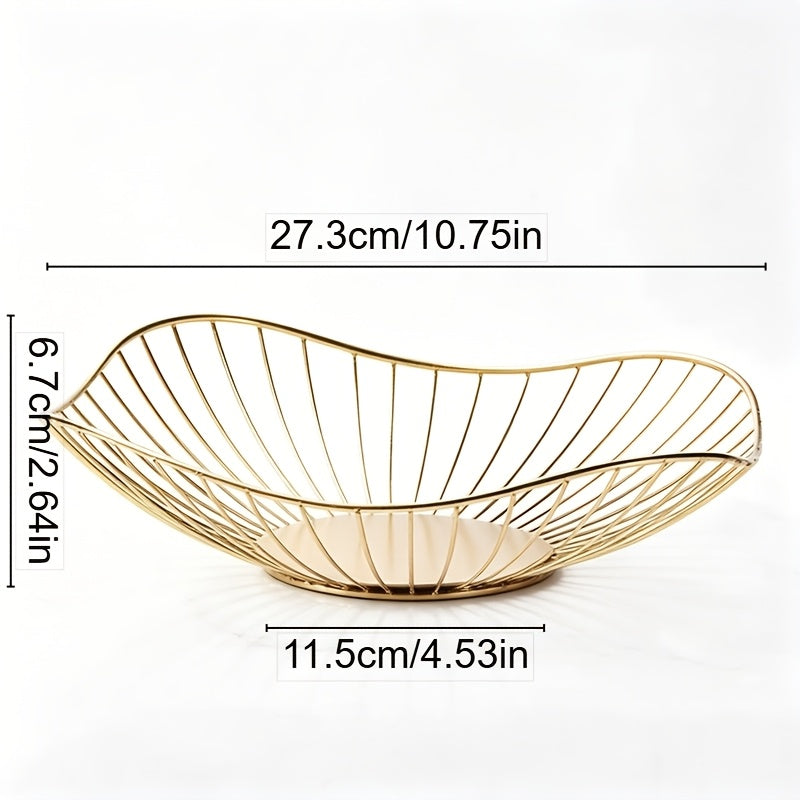 Set of 2 Black & Gold Wrought Iron Fruit Baskets
