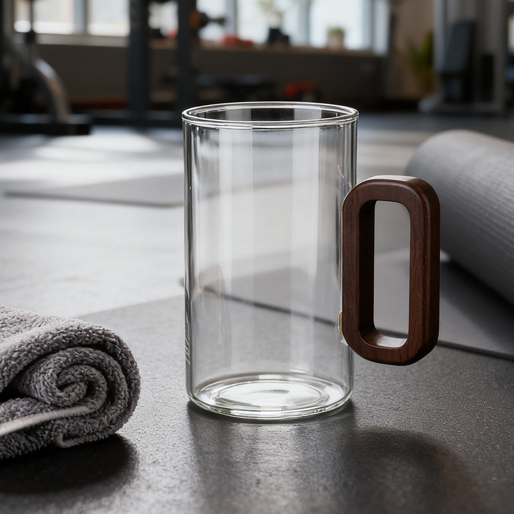 360ml Borosilicate Glass with Wooden Handle