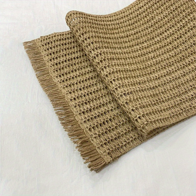Solid Colour Fringe Boho Table Runner