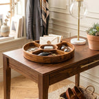 5-Section Round Wooden Snack Serving Board