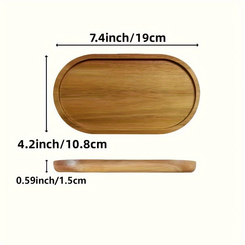Japanese-Style Oval Wooden Tray