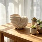 Nautilus Shell Ceramic Vase – Coastal Wabi-Sabi