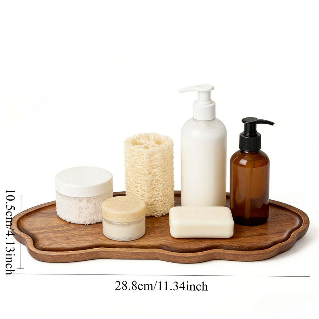 Cloud-Shaped Wooden Bathroom Tray