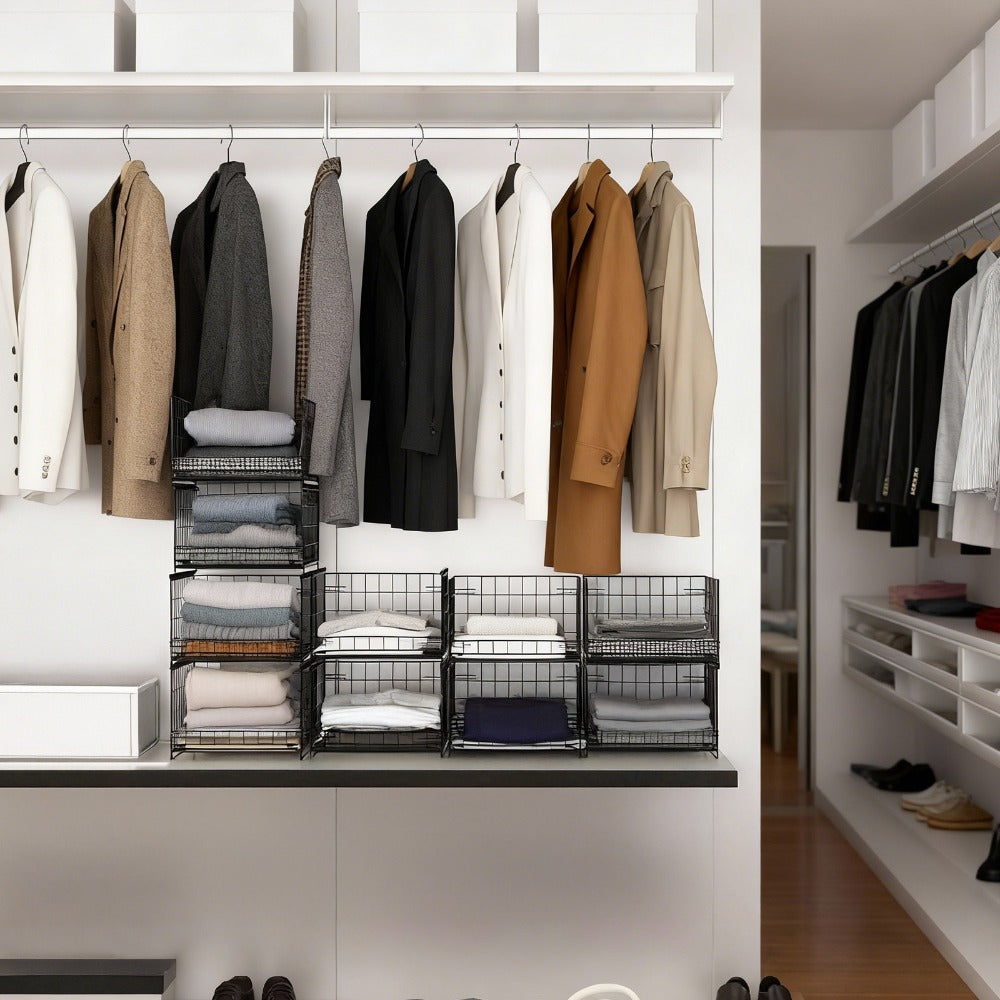 Set of 4 Stackable Sliding Wardrobe Storage Boxes