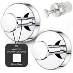 2 Stainless Steel Suction Cup Towel Hooks