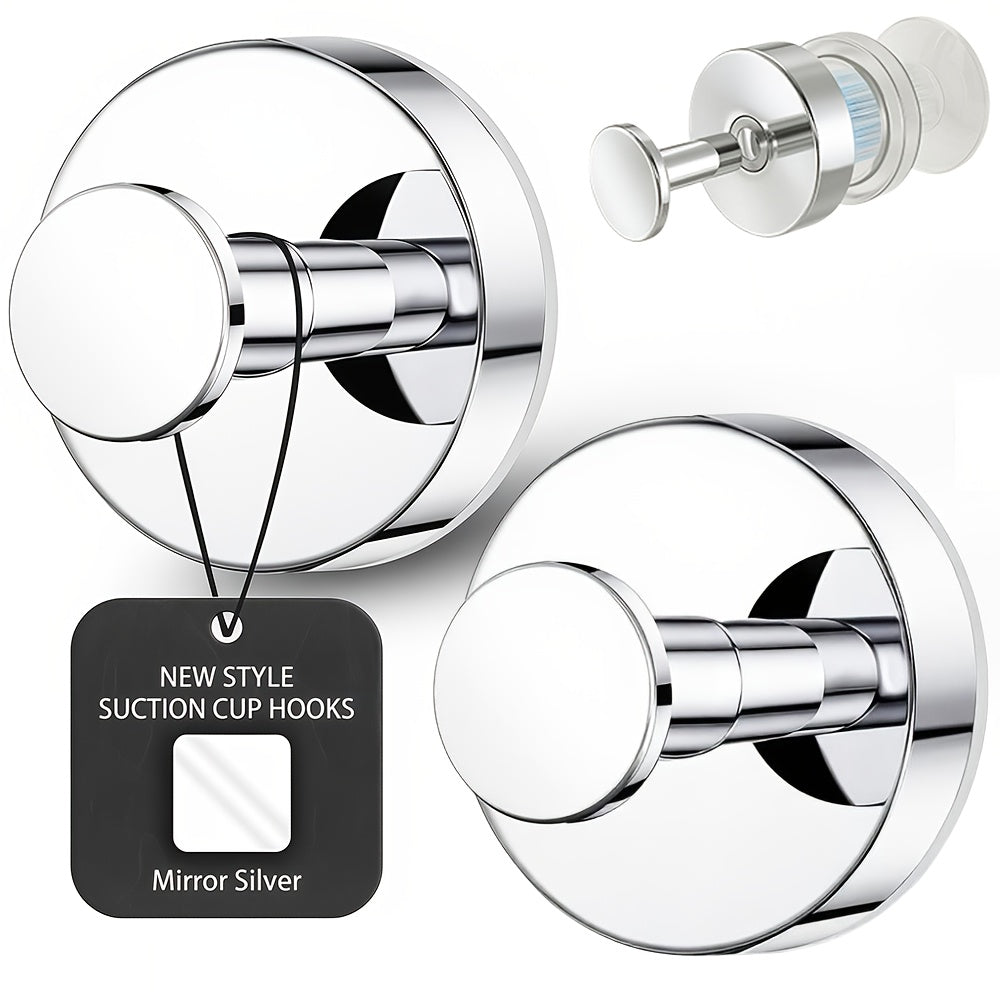 2 Stainless Steel Suction Cup Towel Hooks
