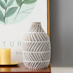 Nordic Striped Textured Ceramic Vase