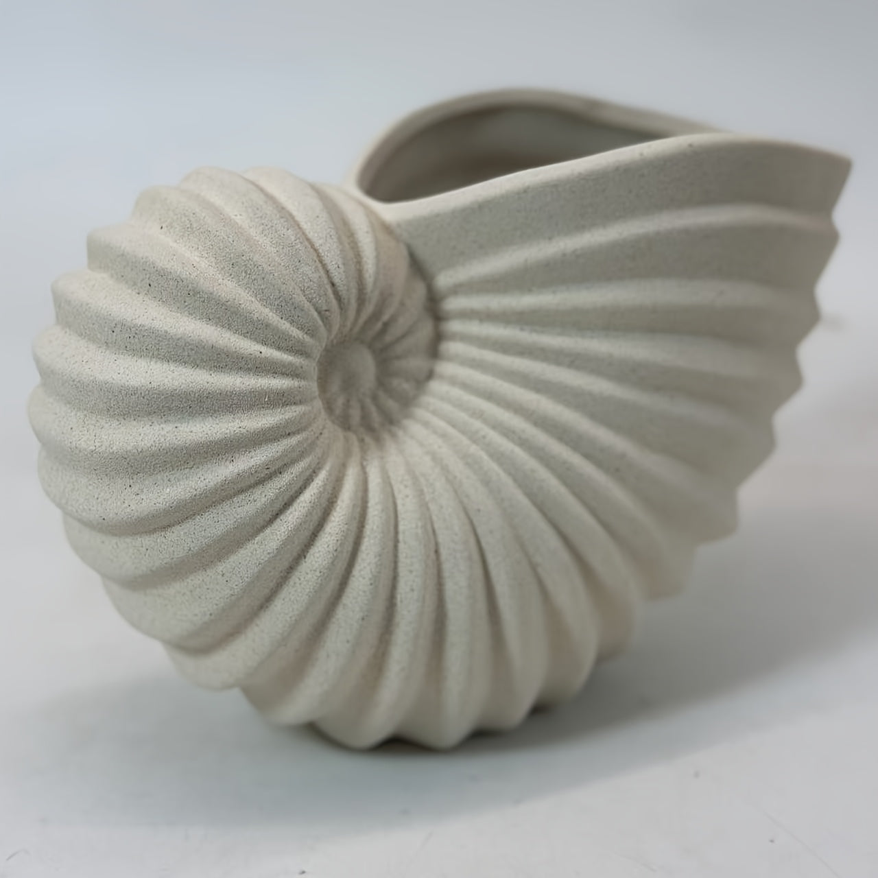 Nautilus Shell Ceramic Vase – Coastal Wabi-Sabi