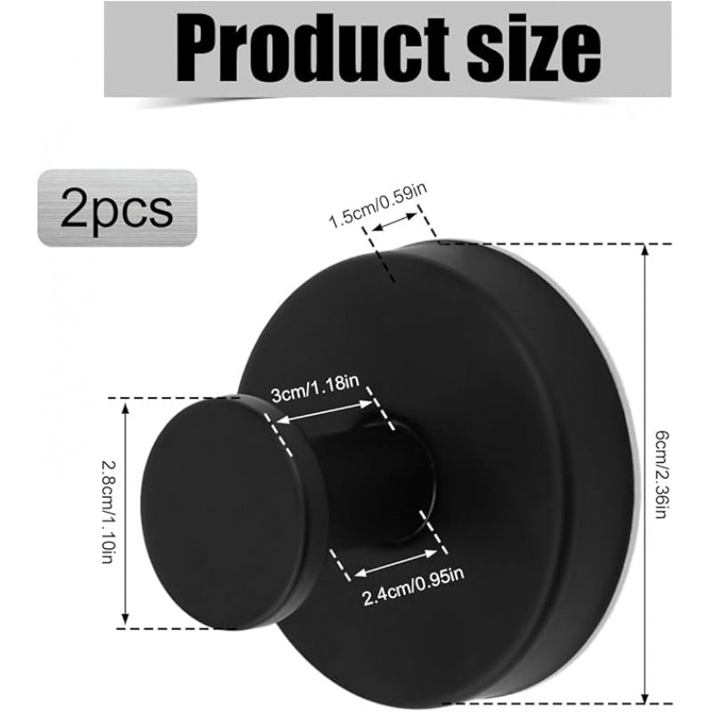 2 Stainless Steel Suction Cup Towel Hooks