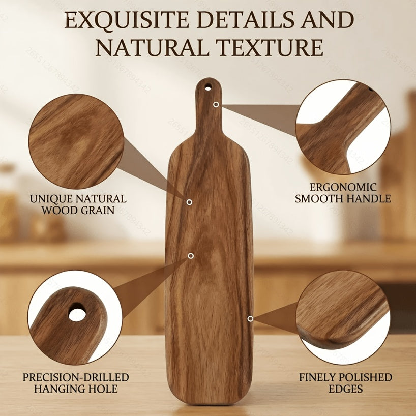 Acacia Wood Charcuterie Board with Handles – Set of 2