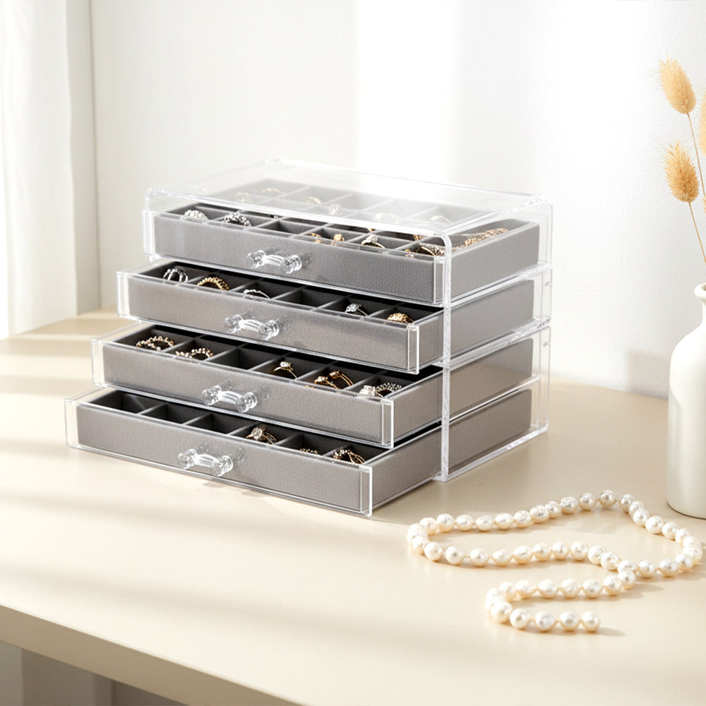 4-Layer Clear Acrylic Jewellery Organiser