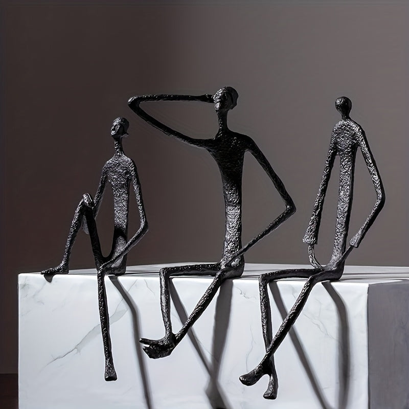 Cast Iron Abstract Figure Sculpture in Various Poses