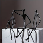 Cast Iron Abstract Figure Sculpture in Various Poses