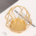 Elegant Geometric Hexagonal Iron Candle Holder