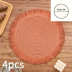 Bohemian Round Solid Colour Placemats – Set of 2, 4 or 8