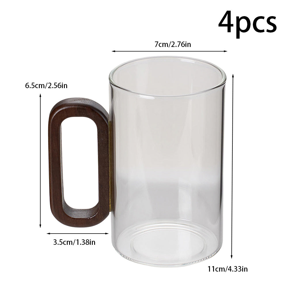360ml Borosilicate Glass with Wooden Handle