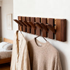 6-Hook Piano Key Wall-Mounted Wooden Coat Rack