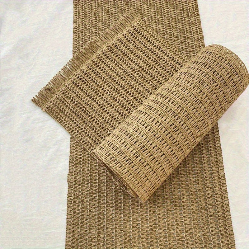 Solid Colour Fringe Boho Table Runner