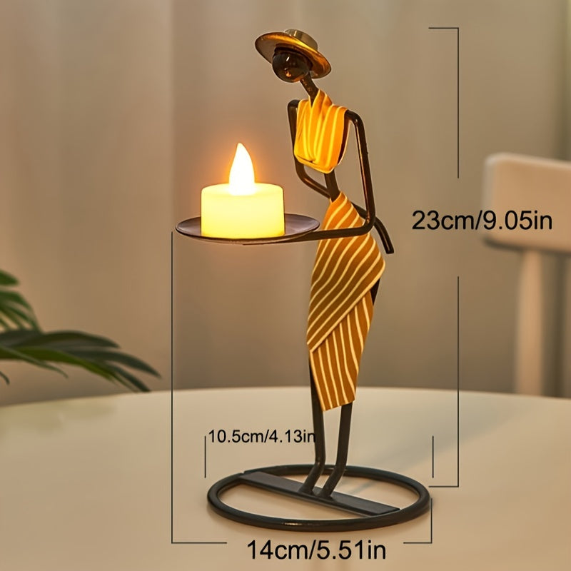 Creative Iron Candlestick Holder – Romantic Dining Décor