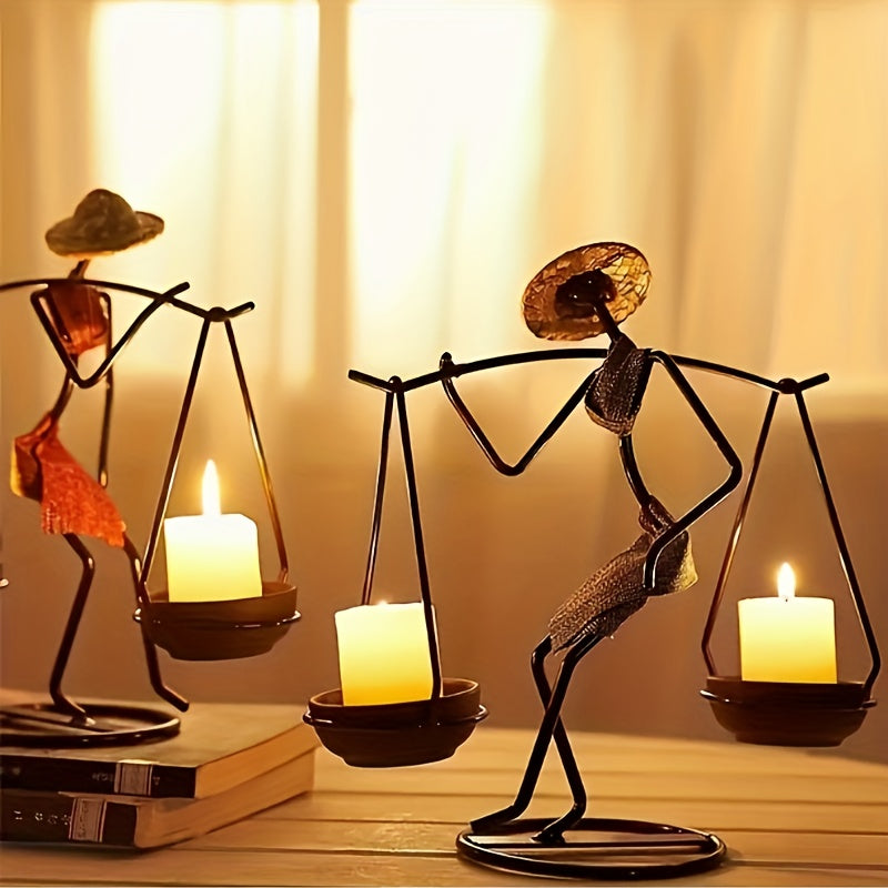 Creative Iron Candlestick Holder – Romantic Dining Décor