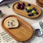 Japanese-Style Oval Wooden Tray