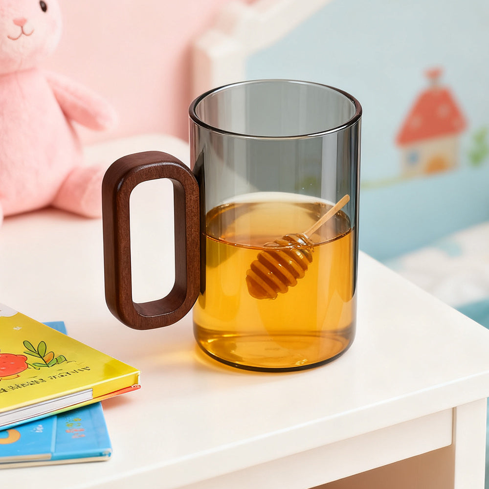 360ml Borosilicate Glass with Wooden Handle
