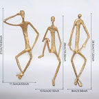 Cast Iron Abstract Figure Sculpture in Various Poses