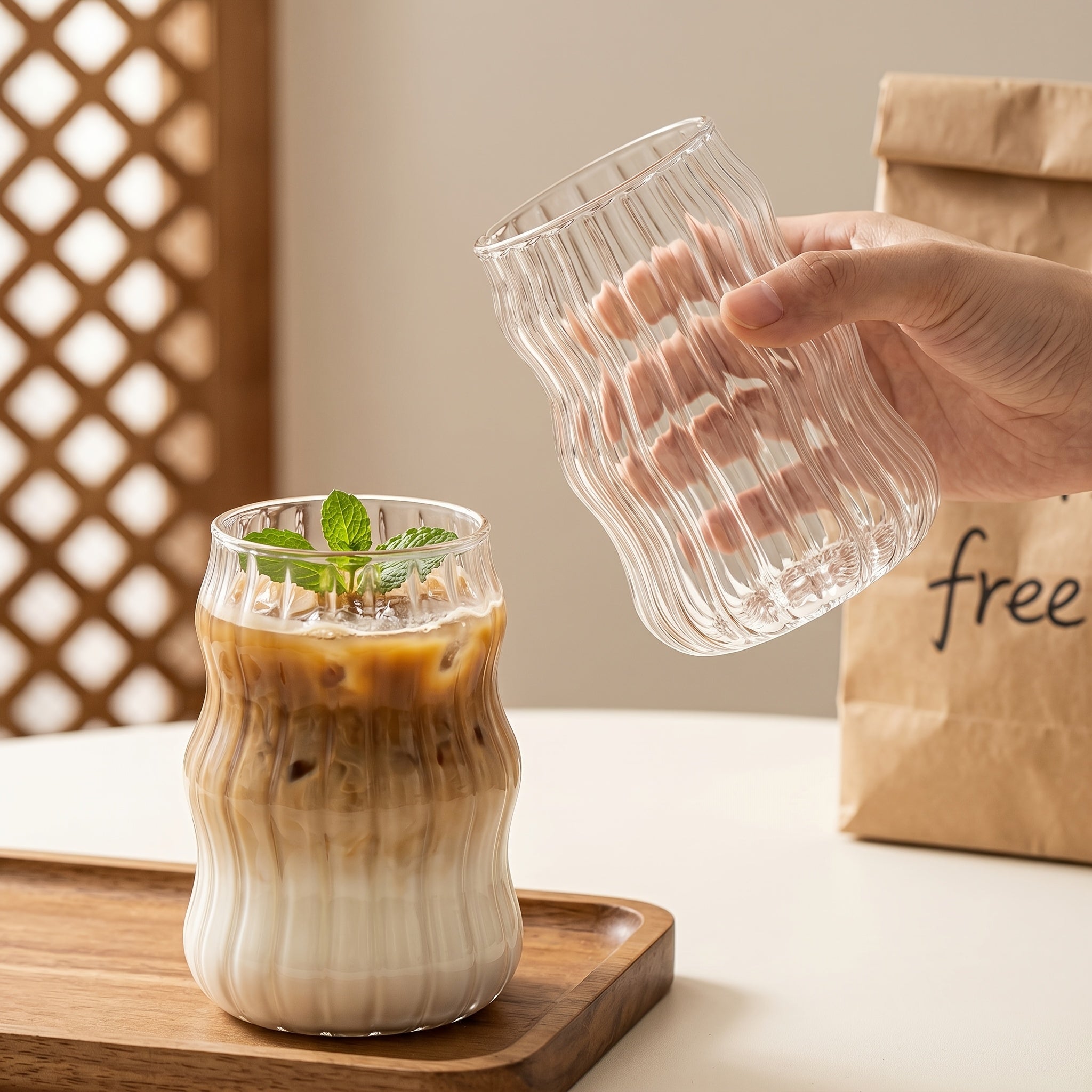 500ml Cloud Borosilicate Glass Tumbler