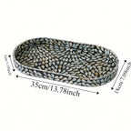 Mother-of-Pearl Inlay Oval Decorative Tray