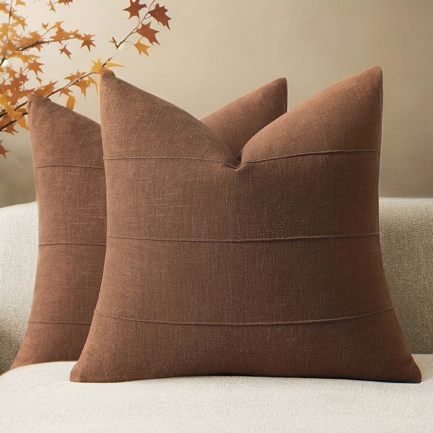 Set of 2 Striped Linen Pillowcases