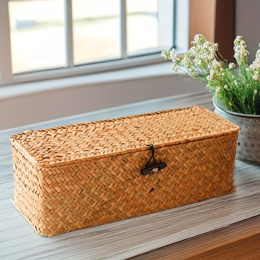 Woven Decorative Storage Box with Lid