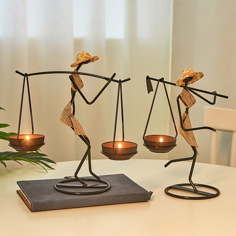 Creative Iron Candlestick Holder – Romantic Dining Décor