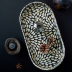 Mother-of-Pearl Inlay Oval Decorative Tray