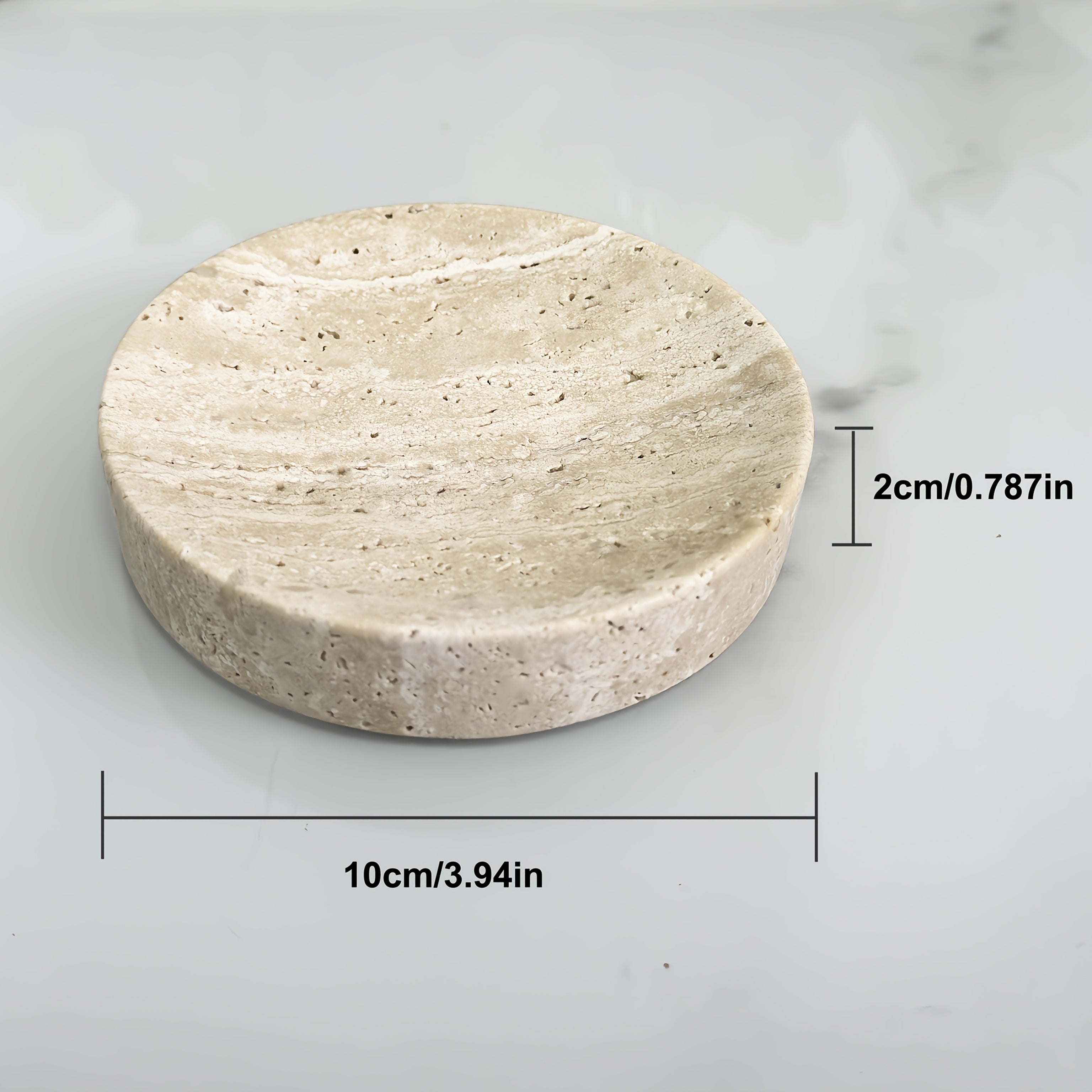 Natural Marble Round Trinket Tray