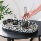 Mother-of-Pearl Inlay Oval Decorative Tray