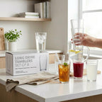 Set of 6 Clear Tempered Glass Tumblers – 280ml