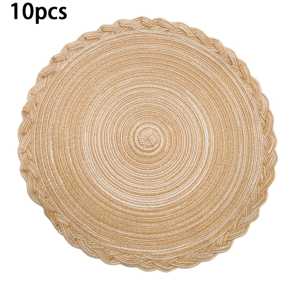 Bohemian Woven Round Placemats – Set of 6, 8 or 10