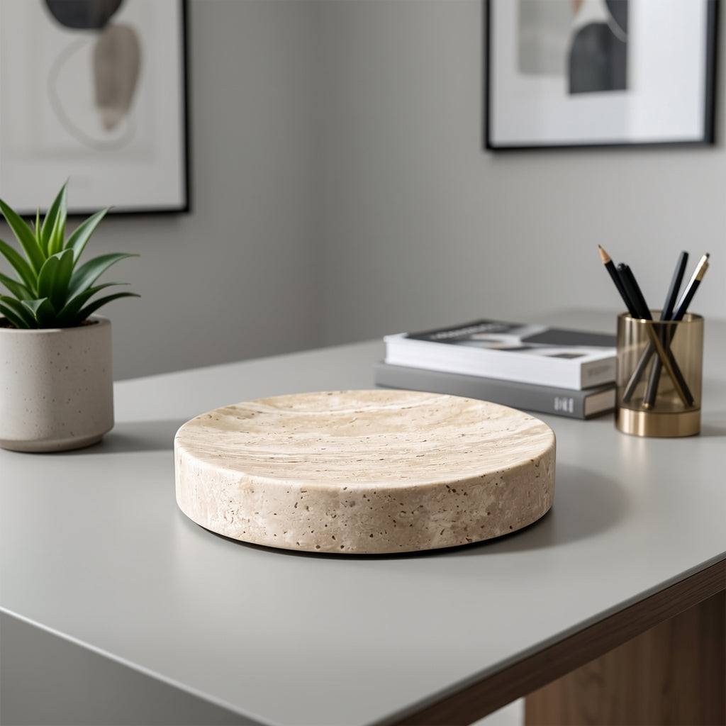 Natural Marble Round Trinket Tray