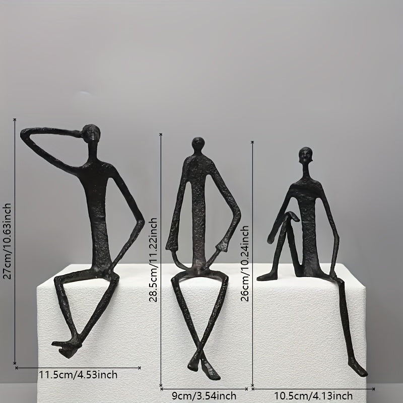 Cast Iron Abstract Figure Sculpture in Various Poses