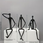 Cast Iron Abstract Figure Sculpture in Various Poses