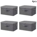 Set of 4 Large Foldable Canvas Storage Boxes with Lids