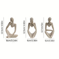 Set of 3 Abstract Sandstone Reading Thinker Figurines