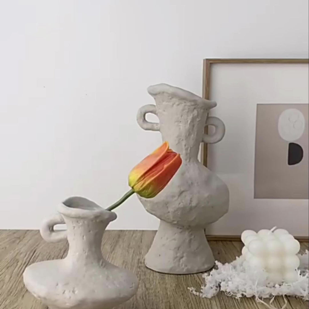 Handcrafted Textured Decorative Ceramic Vase