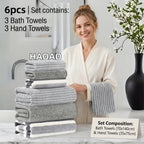 6-Piece Coral Towel Set – 3 Bath & 3 Hand Towels