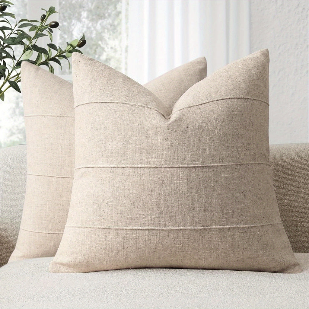 Set of 2 Striped Linen Pillowcases