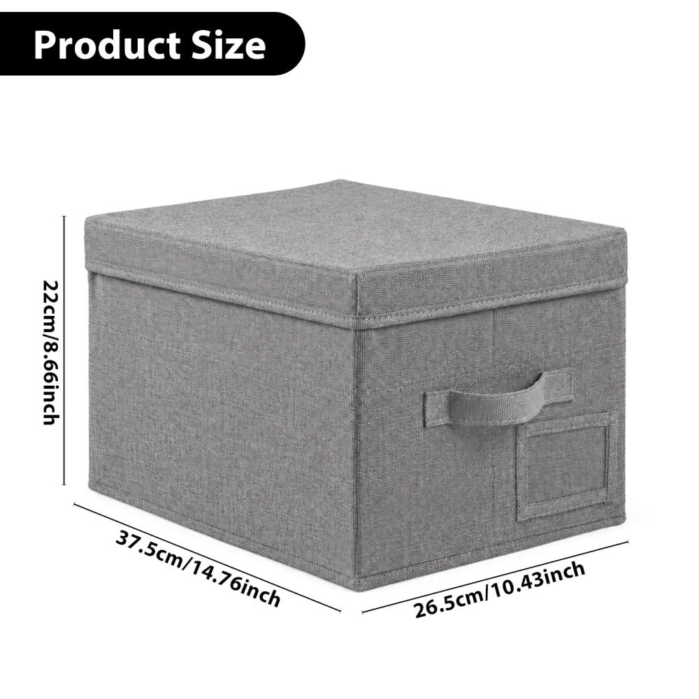 Set of 3 Large Fabric Storage Boxes with Lids