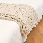 Chunky Knit Chenille Throw – 100% Polyester