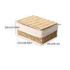 Set of 3 Handwoven Storage Boxes with Lids