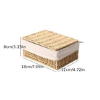 Set of 3 Handwoven Storage Boxes with Lids